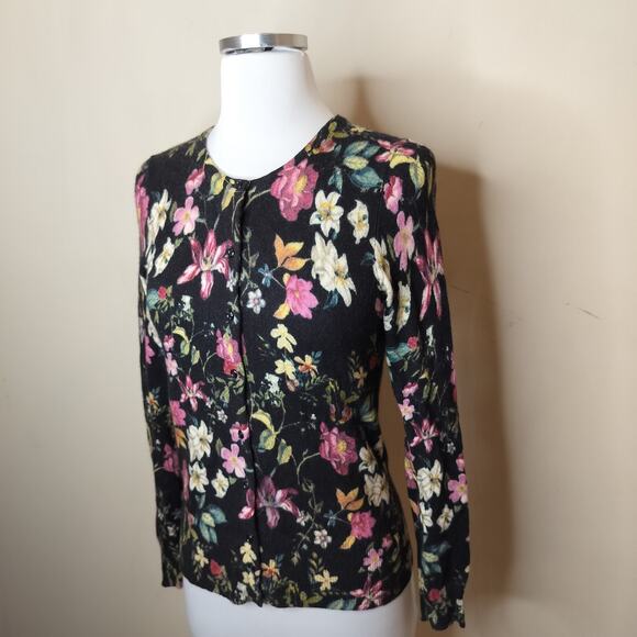 Charter Club Floral Cashmere Cardigan Sweater - Picture 4 of 8